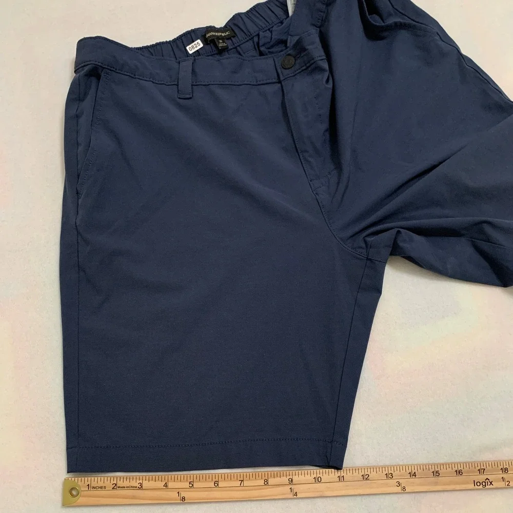 Banana Republic Performance Shorts Mens Size 38 Navy Blue Stretch Golf 9